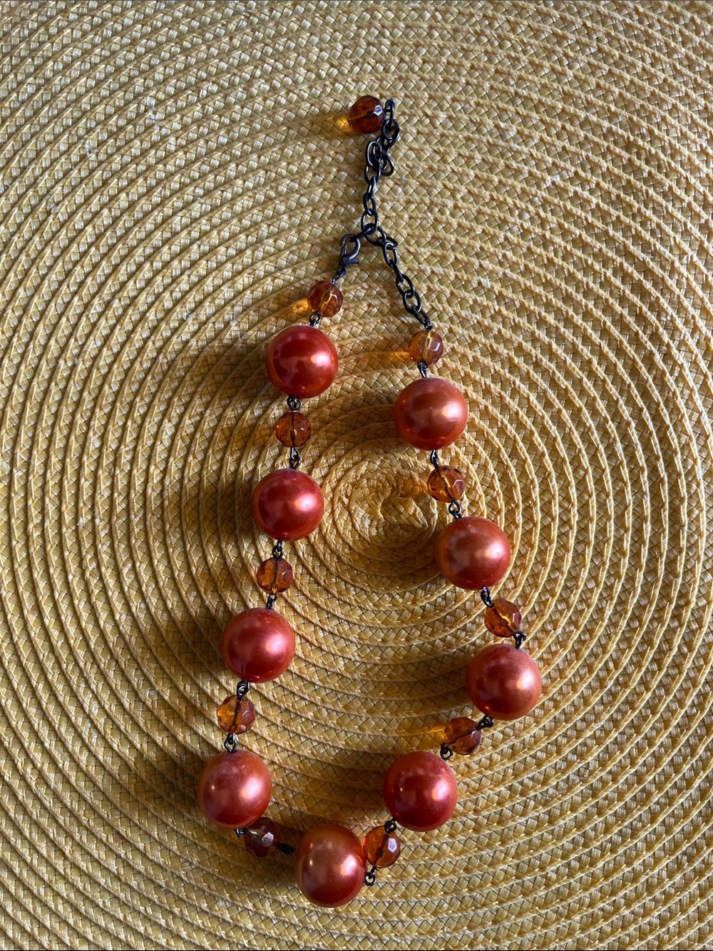 Red Bead Statement Necklace - Women Jewelry